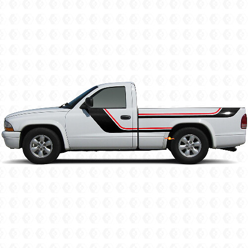 Twin Stripes Zijkant Vinyl Decal Kit voor Dodge Dakota 1997-2004 1