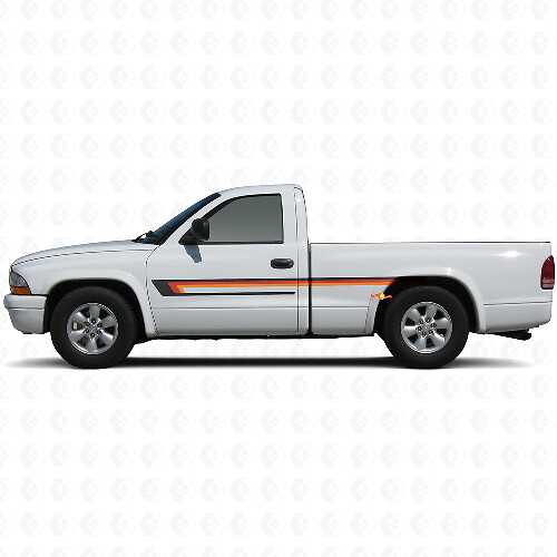 Driedubbele Gestreepte Deurzijde Vinyl Sticker voor Dodge Dakota 1997-2004 1