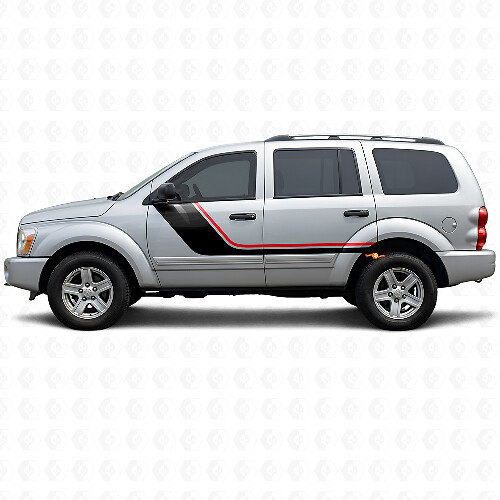 Twin Stripes Deurzijde Vinyl Sticker voor Dodge Durango 2004-2009 1