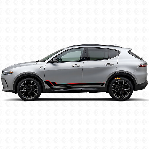 Twin Stripes Rocker Panel Vinyl Decal Kit voor Dodge Hornet 2023+