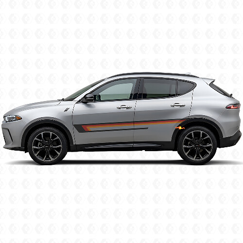 Vinyl Sticker met Drievoudige Streep op Deurzijde voor Dodge Hornet 2023+ 1