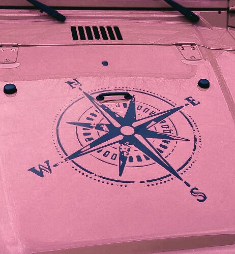 Kompas Verweerde Stijl Motorkap Vinyl Decal Sticker voor Jeep Wrangler