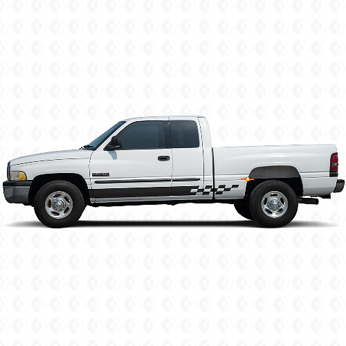 Ruitenpatroon Strepen Rocker Panel Vinyl Decal voor Dodge Ram 1500 1994-2001 1