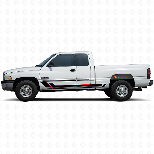 Twin Stripes Rocker Panel Vinyl Decal Kit voor Dodge Ram 1500 1994-2001 1