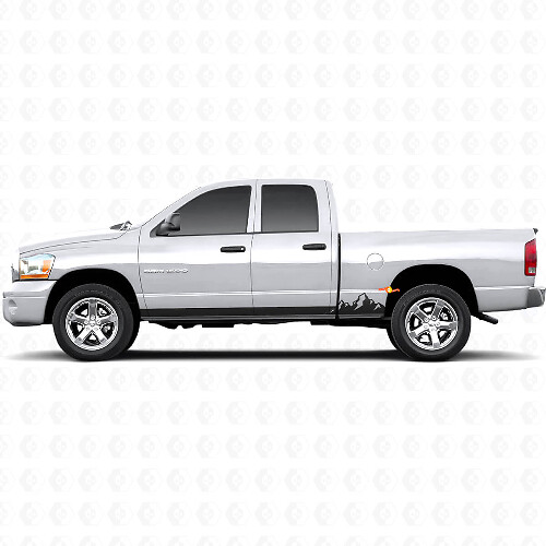 Mountains Dunne Strepen Rocker Panel Vinyl Decal voor Dodge Ram 1500 2002-2008 1
