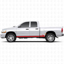 Mountains Dunne Strepen Rocker Panel Vinyl Decal voor Dodge Ram 1500 2002-2008 3