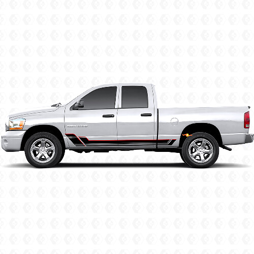 Twin Stripes Rocker Paneel Vinyl Decal Kit voor Dodge Ram 1500 2002-2008 1