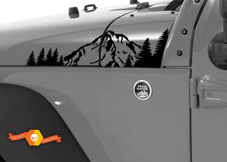 2 Jeep Mountain Forest Rubicon JK motorkap sticker sticker