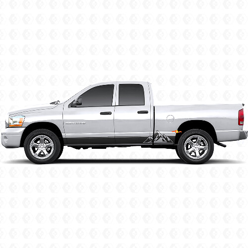 Mountains Style Strepen Rocker Panel Vinyl Sticker voor Dodge Ram 1500 2002-2008 1