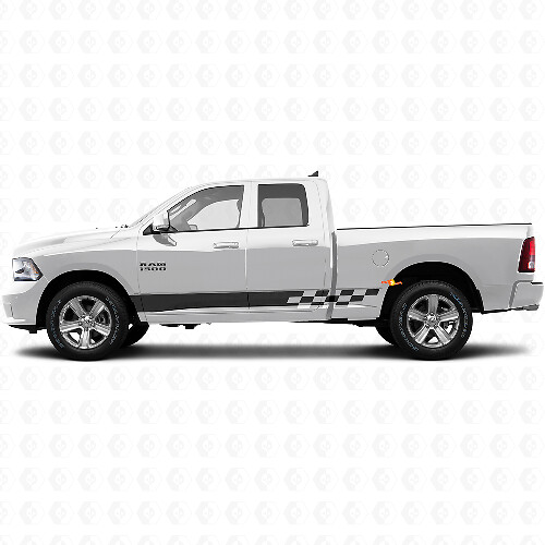 Ruitvormige Strepen Rocker Panel Vinyl Decal voor Dodge Ram 1500 2011-2018 1
