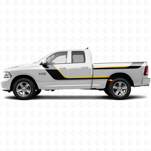 Twin Stripes Deur- en Achterzij Vinyl Decal Set voor Dodge Ram 1500 2011-2018 2