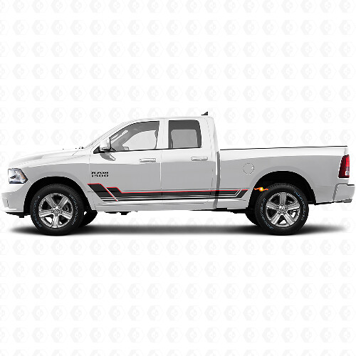Twin Stripes Rocker Panel Vinyl Decal Kit voor Dodge Ram 1500 2011-2018 1