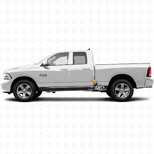 Mountains Style Strepen Rocker Panel Vinyl Decal voor Dodge Ram 1500 2011-2018 1