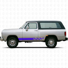 Ruitvormige Strepen Rocker Panel Vinyl Sticker voor Dodge Ramcharger 1974-1993 2