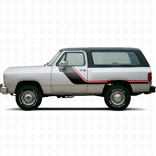 Twin Strepen Deurzijde Vinyl Decal Kit voor Dodge Ramcharger 1974-1993 1