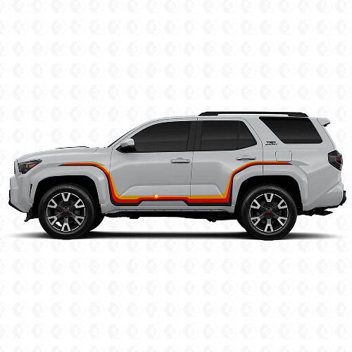 Triple racing stripes zij vinyl decal kit voor Toyota 4Runner 1