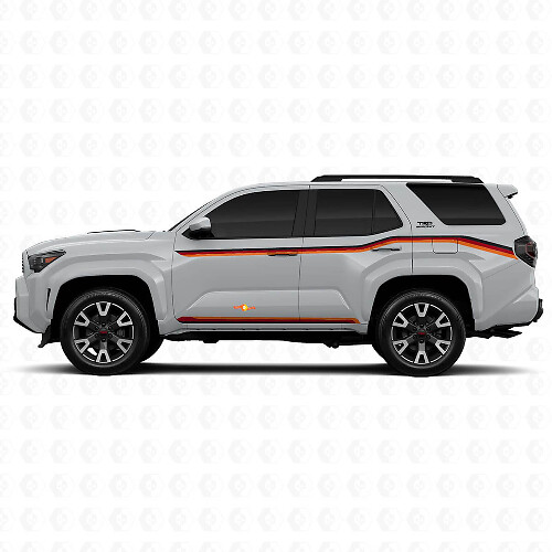 Triple Racing Strepen Rocker Panel en Deuren Vinyl Decal Kit Voor Toyota 4Runner 1