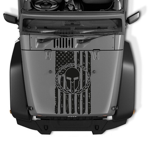 Molon Labe USA Vlag Spartan Helm Capuchon Vinyl Sticker voor Jeep Wrangler