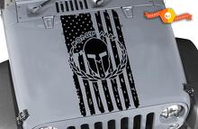 Molon Labe USA Vlag Spartan Helm Capuchon Vinyl Sticker voor Jeep Wrangler_2