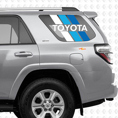 Retro stijl strepen vinylstickers voor de achterzijruit van Toyota 4Runner