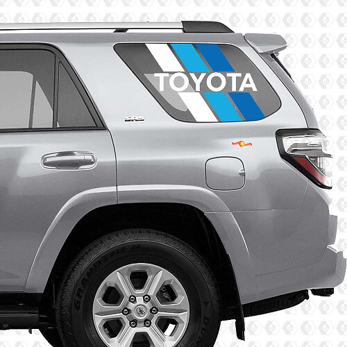 Retro stijl strepen vinylstickers voor de achterzijruit van Toyota 4Runner