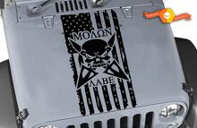Molon Labe Versleten Amerikaanse Vlag Schedel Motief Vinyl Sticker voor Jeep Wrangler_2