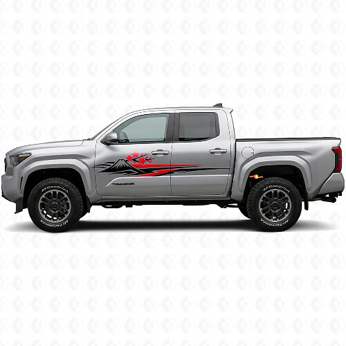 Japanse Sakura Grafische Zij Vinyl Decal Kit voor Toyota Tacoma 2023+