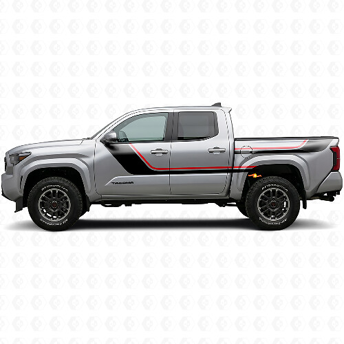 Twin Stripes Deur- en Achterzij Vinyl Decal Kit voor Toyota Tacoma 2023+