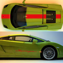 Racing strepen motorkap dak kofferbak zij vinyl decal kit voor Lamborghini Gallardo SL-2 2003-2013 3