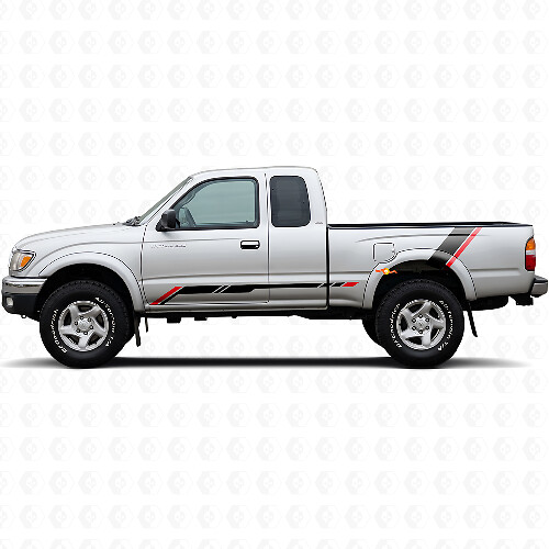 Twin Strepen Deur- en Achterspatbord Vinyl Decal Kit voor Toyota Tacoma 1995-2004