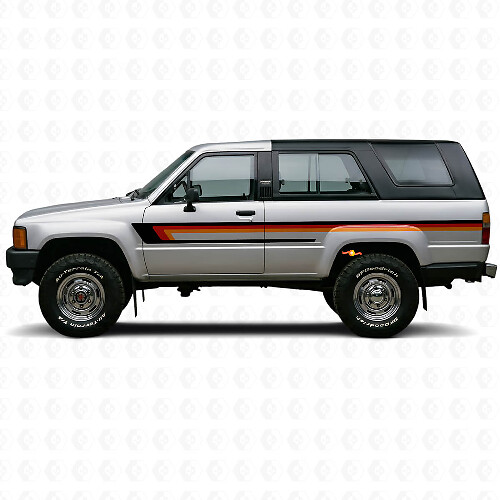 Drie Dubbele Strepen Vinyl Sticker voor Deurzijde voor Toyota 4Runner 1984-1989 1