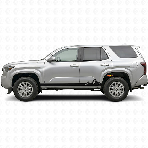 Mountains Dunne Strepen Rocker Panel Vinyl Sticker voor Toyota 4Runner 2024+