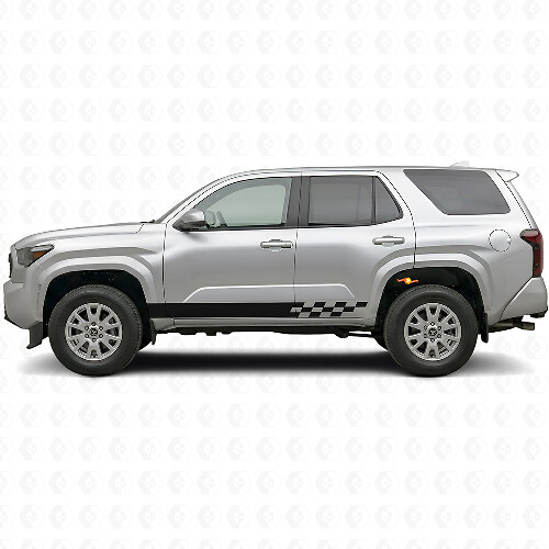 Geblokte Strepen Rocker Panel Vinyl Decal voor Toyota 4Runner 2024+ 1