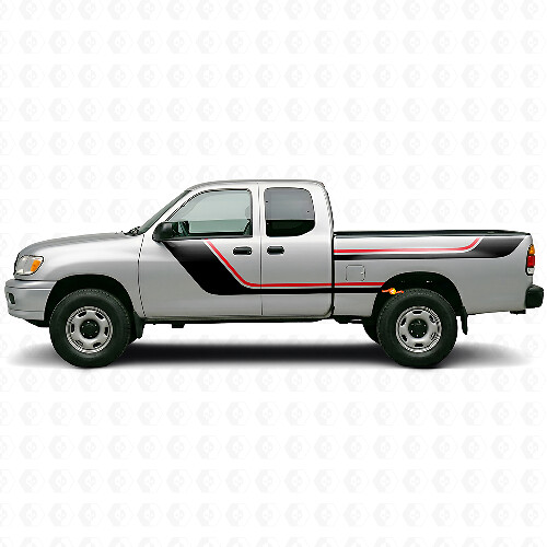 Twin Strepen Deur- en Achterzij Vinyl Decal Kit voor Toyota Tundra 1999-2006 1