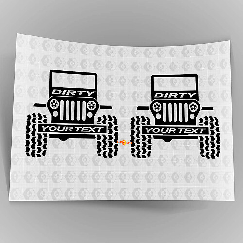 Op maat gemaakte vinylstickers in stijl van vuile bandensporen voor Jeep Wrangler