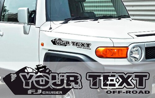 PAAR Toyota FJ Cruiser motorkap vinyl stickers stickers uw tekst