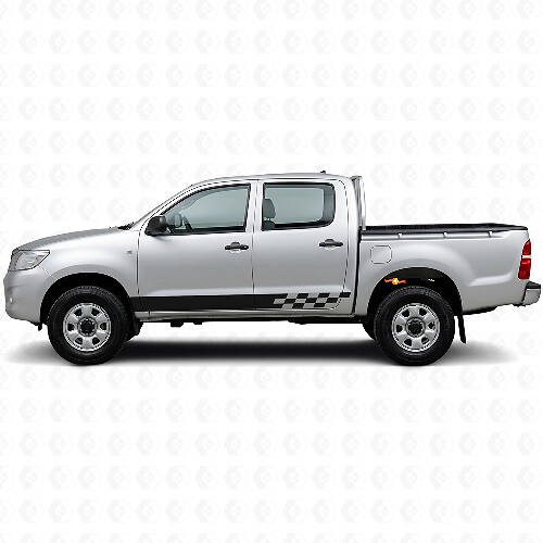 Ruitenpatroon Strepen Rocker Panel Vinyl Sticker voor Toyota Hilux 2004-2015 1