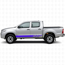 Ruitenpatroon Strepen Rocker Panel Vinyl Sticker voor Toyota Hilux 2004-2015 2