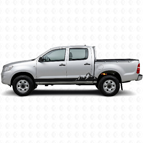 Bergen Dunne Strepen Rocker Panel Vinyl Sticker voor Toyota Hilux 2004-2015 1
