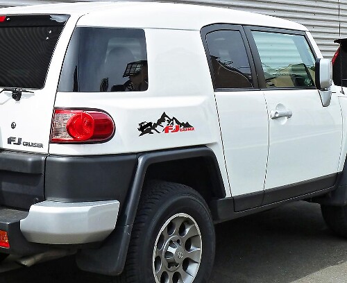 PAAR bergen Toyota FJ Cruiser vinyl stickers aan de zijkant