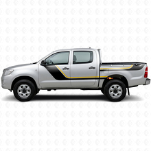 Twin Strepen Deur en Achterzij Vinyl Decal Kit voor Toyota Hilux 2004-2015 2