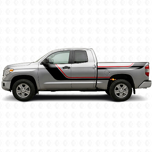 Twin Stripes Deur- en Achterzijruit Vinyl Sticker Kit voor Toyota Tundra 2007-2021 1