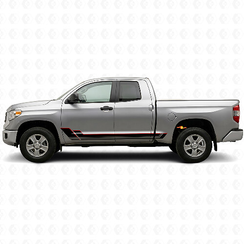 Twin Stripes Rocker Panel Vinyl Sticker Kit voor Toyota Tundra 2007-2021 1