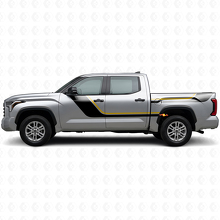 Twin Stripes Deur- en Achterzijzijde Vinyl Decal Set voor Toyota Tundra 2022+ 2