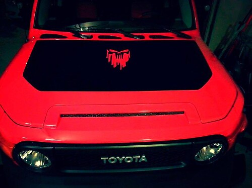 Blackout Druipende Schedel Motorkap Vinyl Sticker voor Toyota FJ Cruiser