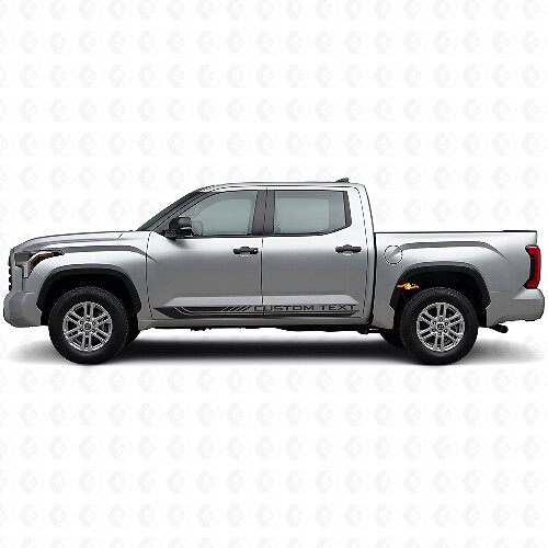 Ruitvormige Gebogen Strepen Rocker Panel Vinyl Sticker voor Toyota Tundra 2022+