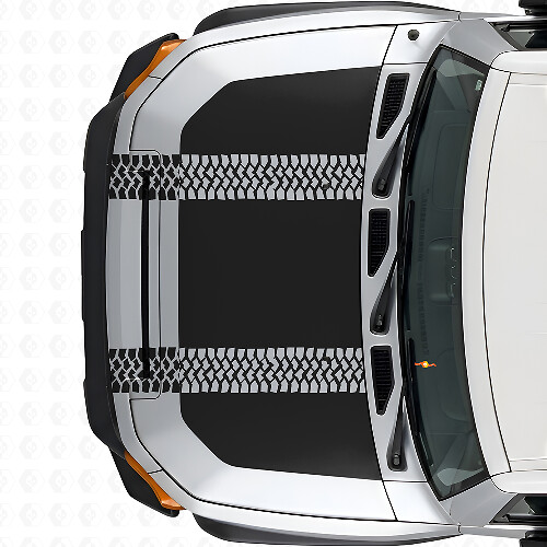 Blackout met bandenprofiel motorkap vinyl sticker voor Toyota FJ Cruiser