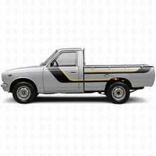 Twin stripes deur- en achterzijraam vinyl decal set voor Toyota Hilux 1968-1972 2