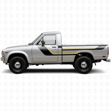 Twin Stripes Deur- en Achterzij Vinyl Decal Kit voor Toyota Hilux 1978-1983 2