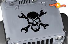 Skull Spanners dwars HOOD Decal Sticker past op Toyota FJ Cruiser Jeep Wrangler 2